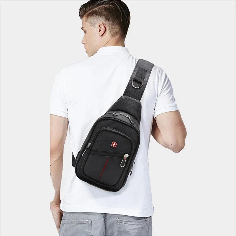 SWISS MILITARY Men's Chest Bag - Waterproof Outdoor Crossbody - ClubOn