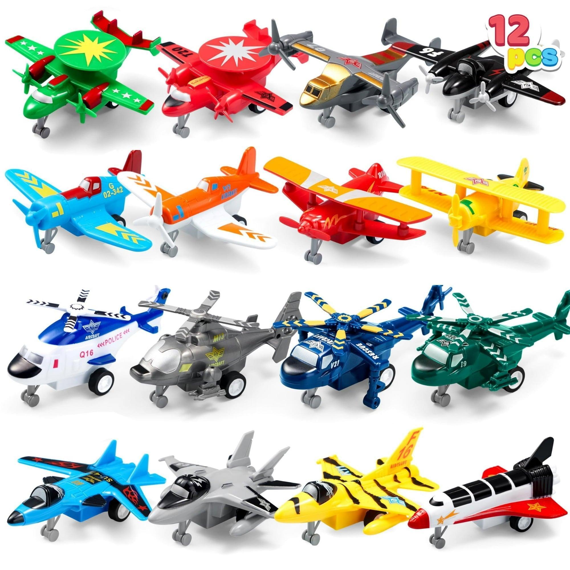 SYNCFUN Kids Airplane Helicopter Play Vehicles – Plastic Multicolor Set - ClubOn
