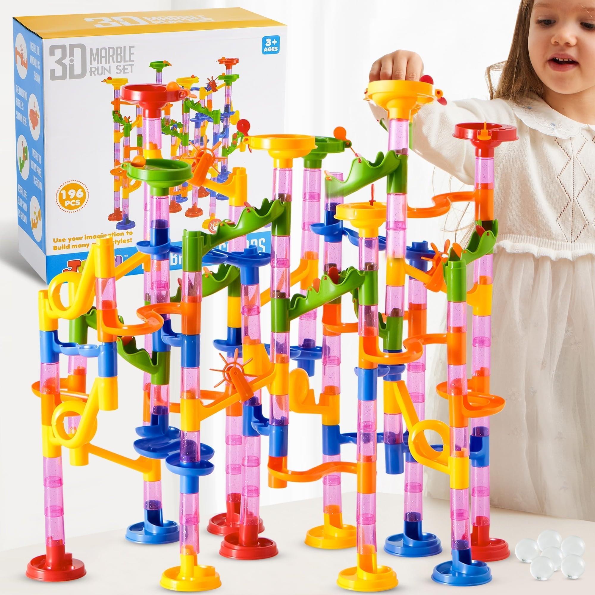 SYNCFUN 196 Pcs Marble Run – STEM Construction Marble Maze Toy for Kids Aged 3-8 - ClubOn
