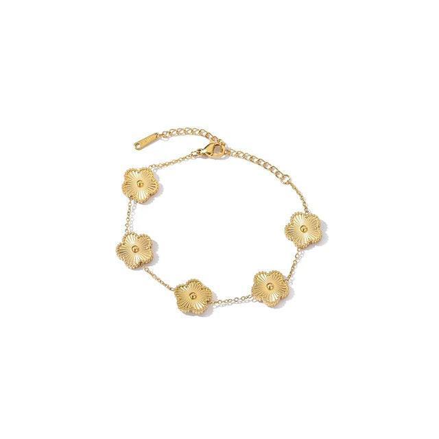 Clover Necklace, Earrings & Bracelet Set - 14K Gold Plated - ClubOn