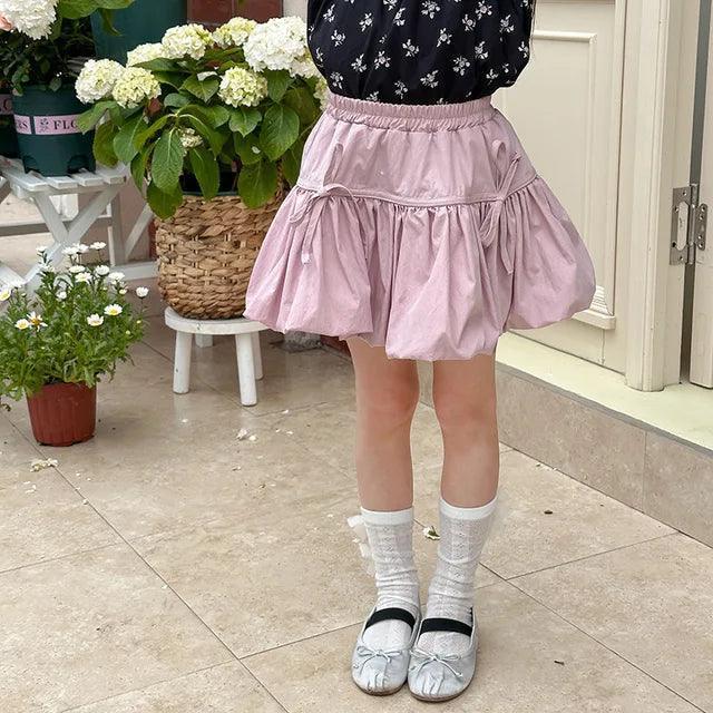 Summer Girls' Flower Bud Bow Skirt – Sweet & Cute Trendy Short Skirt - ClubOn