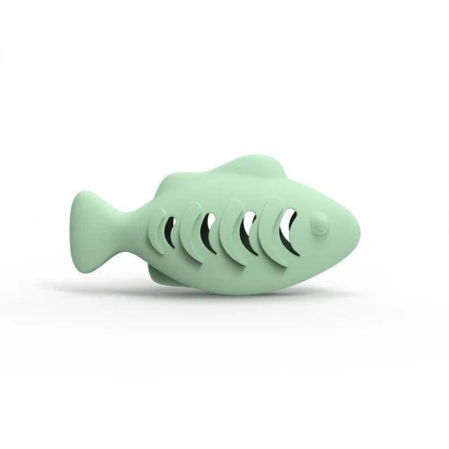 Interactive Silicone Fish Cat Toy with Food Storage - ClubOn