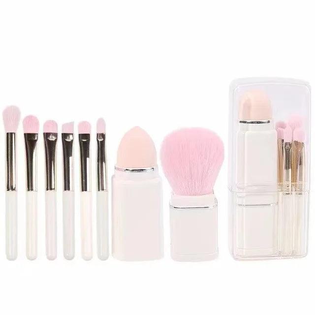 8pcs Portable Travel Makeup Brush Set - Soft Bristles - ClubOn