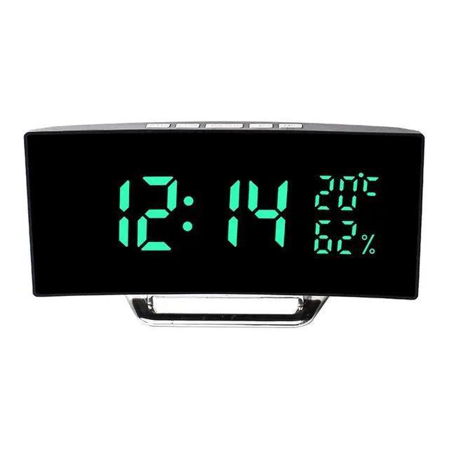 LED Digital Alarm Clock | Time, Date, Temp & Humidity Display - ClubOn