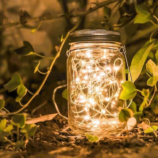 Solar LED Fairy Light Mason Jar String Lantern - ClubOn
