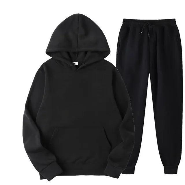 Men's Hooded Tracksuit Set - Sweatshirt & Drawstring Pants - ClubOn