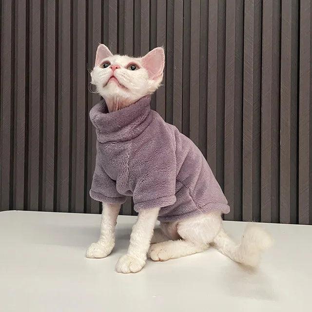 Winter Turtleneck Cat Sweater | Warm Pullover for Hairless Cats - ClubOn