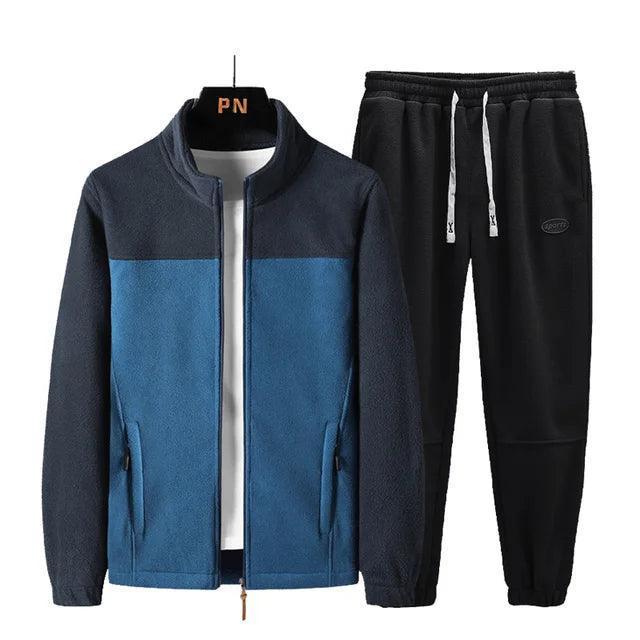 Men's Fleece Casual Tracksuit - Thick Jogger 2-Piece Set - ClubOn