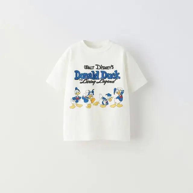 Donald Duck Mickey Print T-Shirt - Trendy Summer Tee - ClubOn
