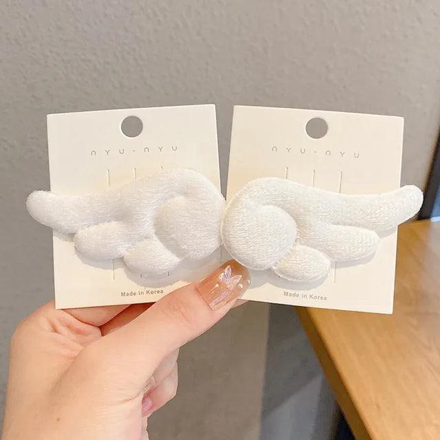 Angel Wing Hair Clips – Plush Cartoon Barrettes for Girls & Kids Holiday Dress-Up - ClubOn