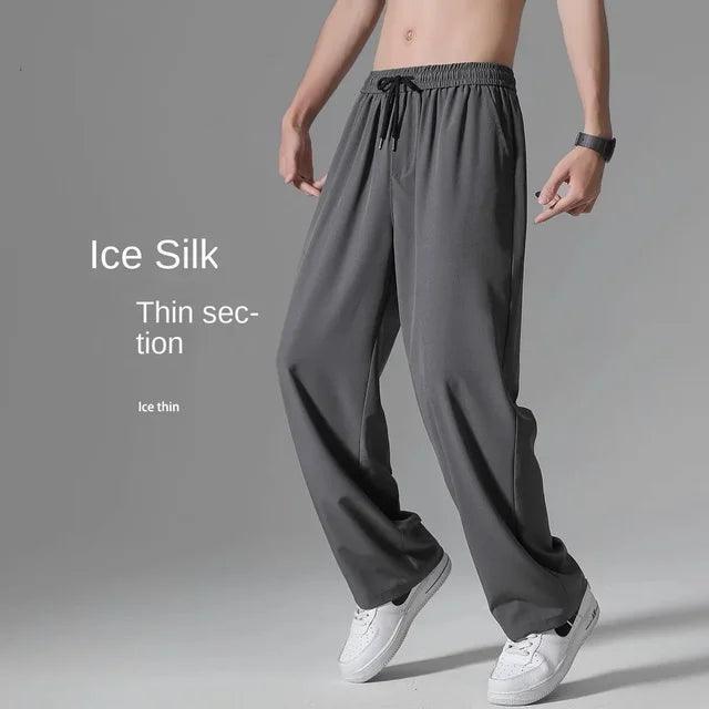 Men's Wide Leg Jogger Pants - Spring Summer Casual Straight-Leg Sports Pants - ClubOn