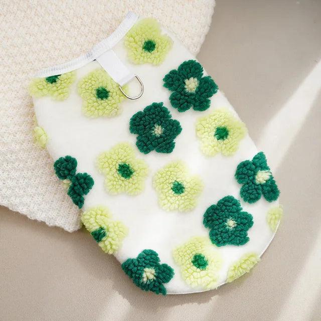 Winter Flower Pattern Dog Vest Jacket | Thicken Warm Coat - ClubOn