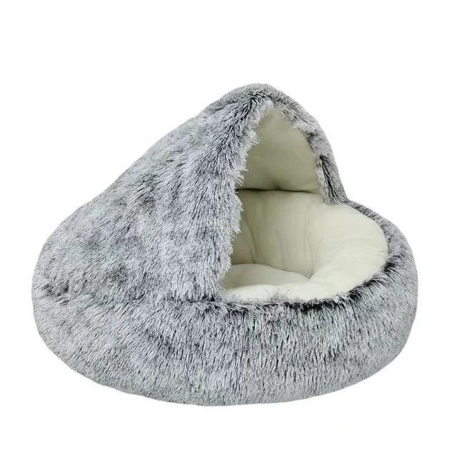 Warm Plush Cat Bed | Round Sleeping Nest for Small Dogs & Kittens - ClubOn