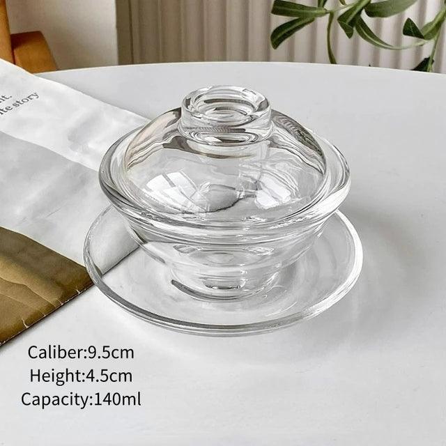 Creative Glass Bowl Set with Lid & Saucer - Dessert & Oatmeal - ClubOn