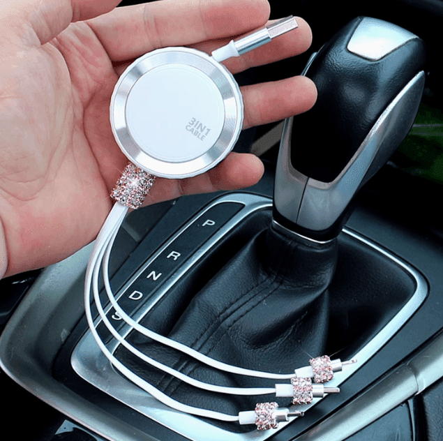 Diamond Fast Charging Car Charger – One-to-Three USB Socket, Cigarette Lighter Conversion Plug - ClubOn