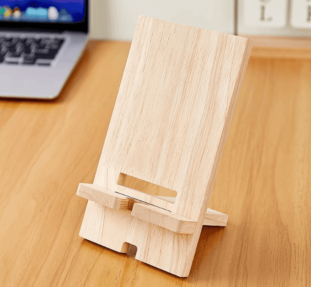 Wooden Cartoon Mobile Phone Holder – Cute and Simple Desktop Stand - ClubOn