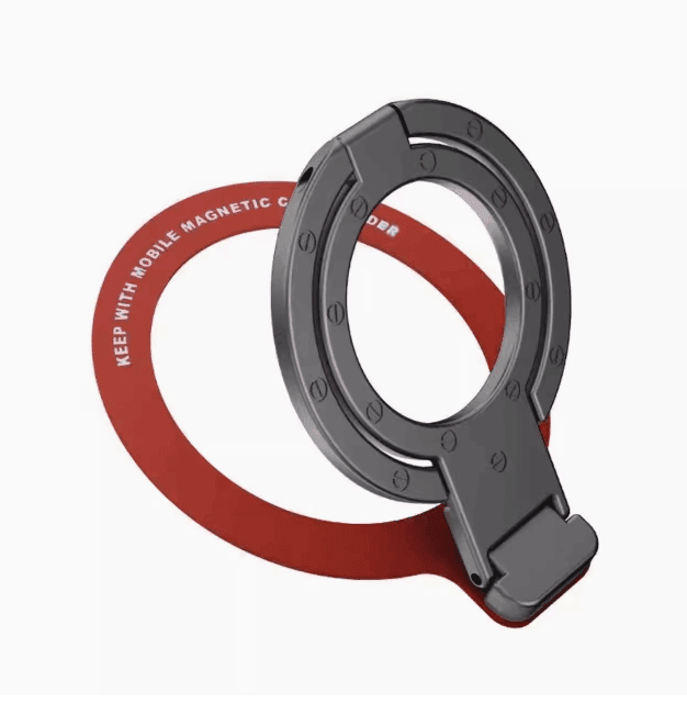 Folding Magnetic Double Ring Mobile Phone Holder – Ultra-Thin Metal Design - ClubOn