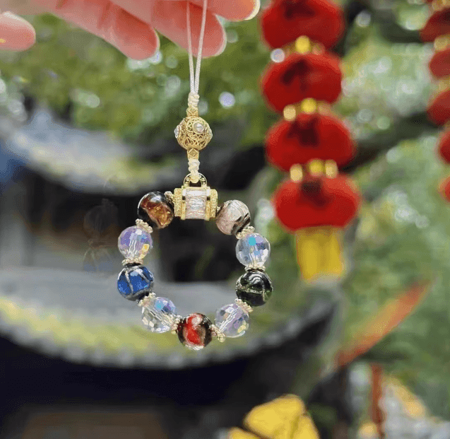 Incense Ash Glaze Small Five Blessing Mobile Phone Chain – Car Hanging Key Chain Pendant - ClubOn