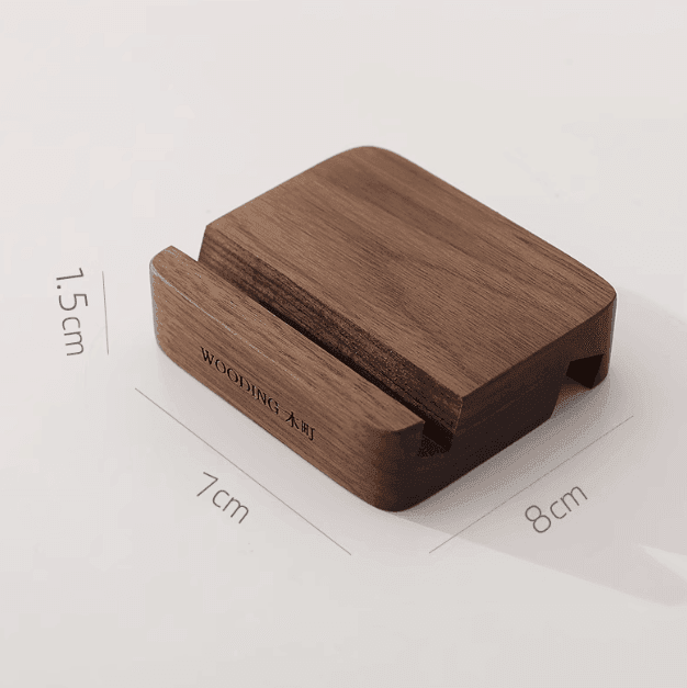 Creative Solid Wood Mobile Phone & Tablet Holder – Black Walnut & Beech - ClubOn