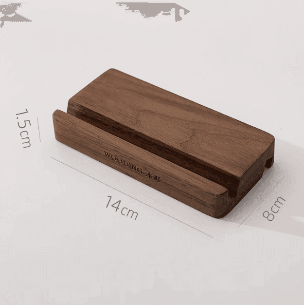 Creative Solid Wood Mobile Phone & Tablet Holder – Black Walnut & Beech - ClubOn
