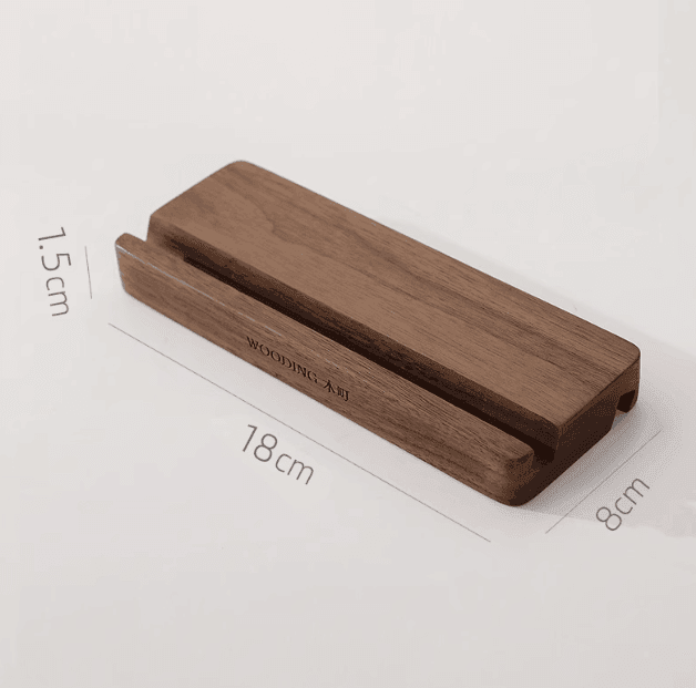 Creative Solid Wood Mobile Phone & Tablet Holder – Black Walnut & Beech - ClubOn