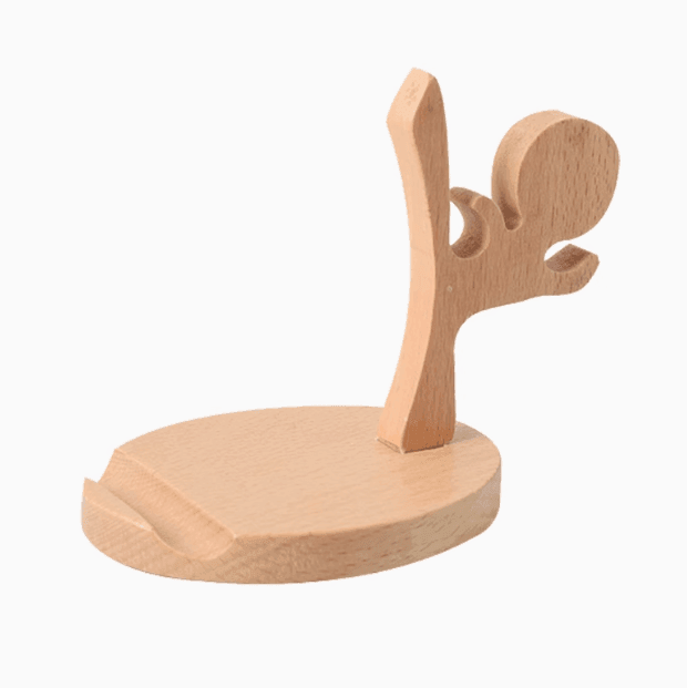 Custom Solid Wood Mobile Phone Stand – Cute Desktop Holder for Studio - ClubOn