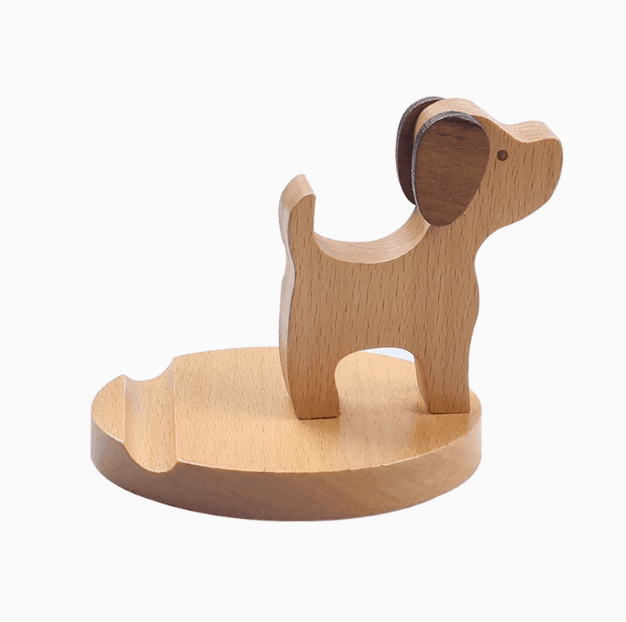 Custom Solid Wood Mobile Phone Stand – Cute Desktop Holder for Studio - ClubOn