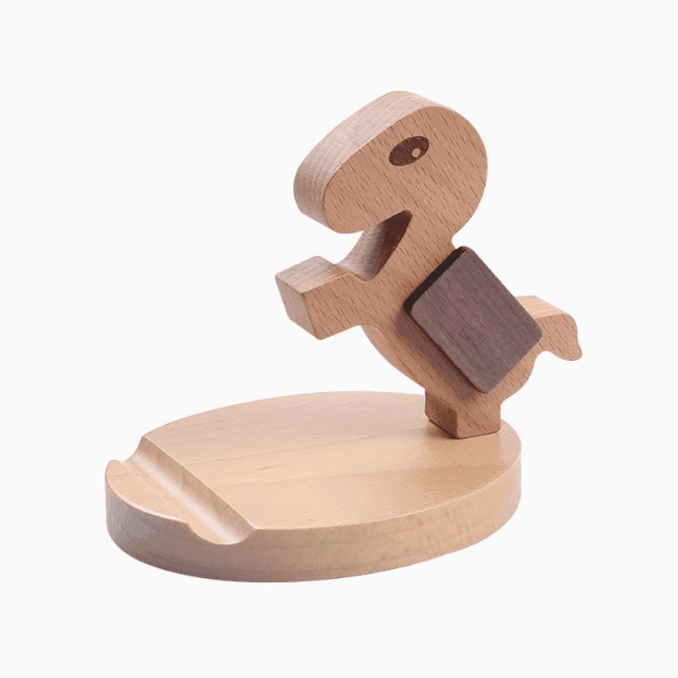 Custom Solid Wood Mobile Phone Stand – Cute Desktop Holder for Studio - ClubOn