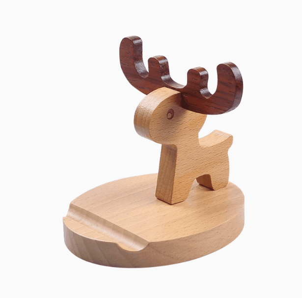 Custom Solid Wood Mobile Phone Stand – Cute Desktop Holder for Studio - ClubOn