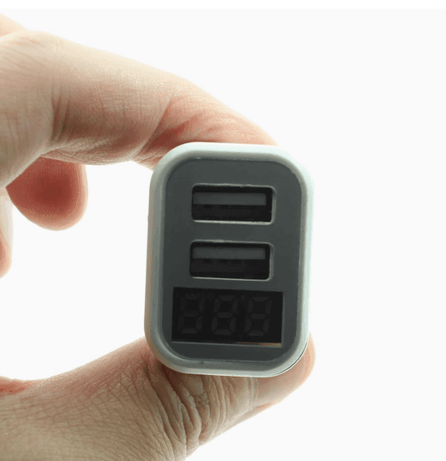 High Power Dual USB Car Charger with LED Voltage & Current Display – Factory Direct Sales - ClubOn