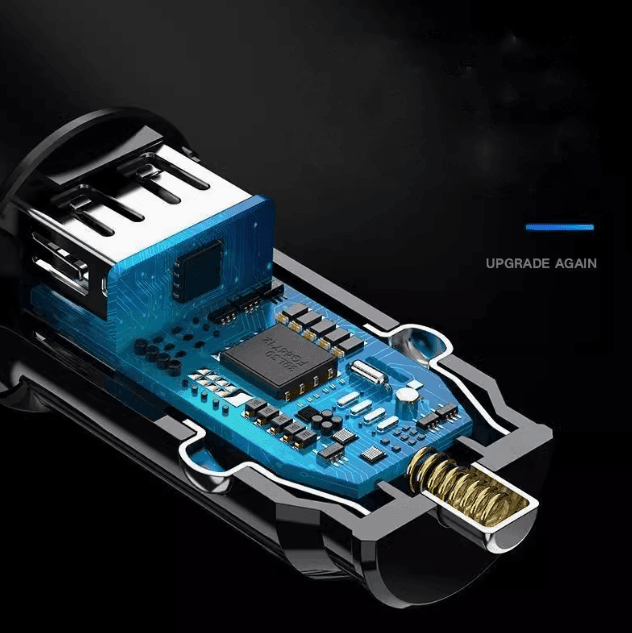 PISEN Car Charger – Mini Cigarette Lighter Conversion Plug, One-to-Two Dual USB Fast Charging - ClubOn