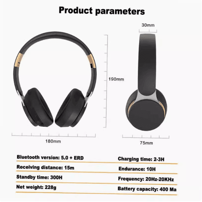 Wireless Bluetooth Headphone Headset Foldable Stereo Headphones - ClubOn
