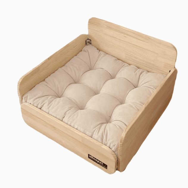 Pet Wooden Sofa Bed | Small Dog & Cat Cushion for All Seasons - ClubOn