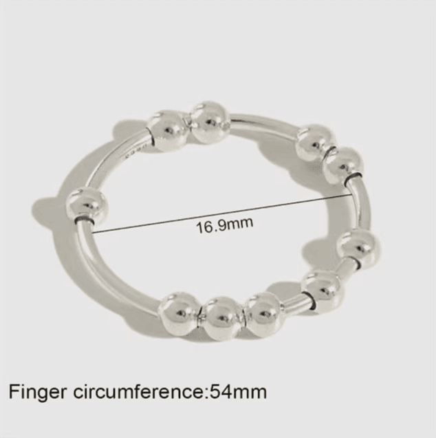 Ietya Ring Single Coil Antistress Spiral Beads Rotate Jewelry - ClubOn
