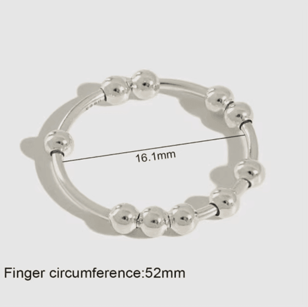 Ietya Ring Single Coil Antistress Spiral Beads Rotate Jewelry - ClubOn