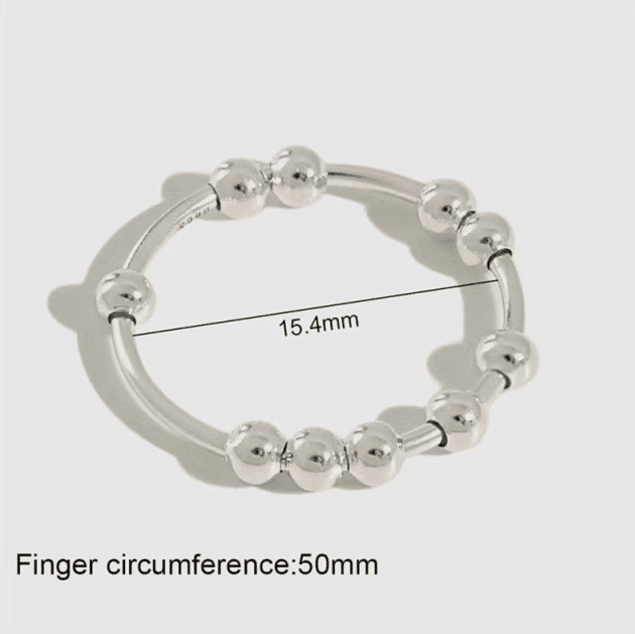 Ietya Ring Single Coil Antistress Spiral Beads Rotate Jewelry - ClubOn