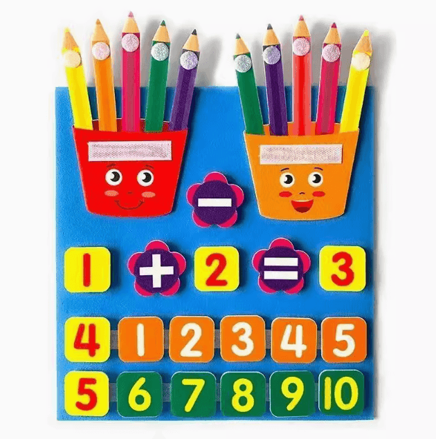 Kid Montessori Felt Finger Numbers Math Toy for Children - ClubOn