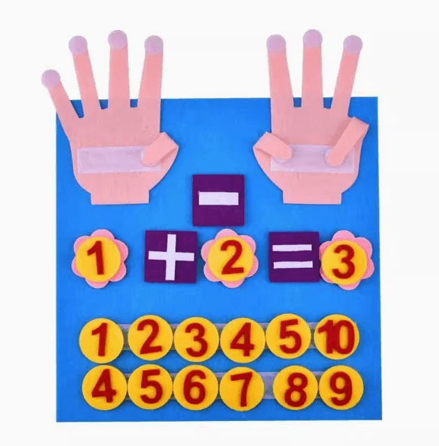 Kid Montessori Felt Finger Numbers Math Toy for Children - ClubOn