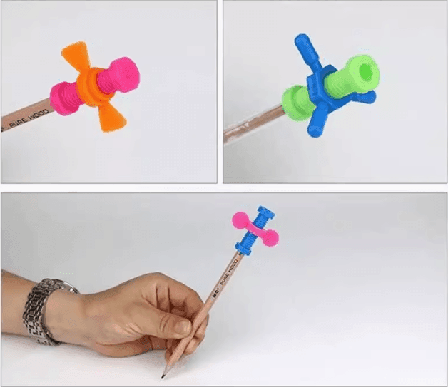 4 Pcs Fidget Spinner Pencil Toppers – Fun Stress Relief for Kids & Adults - ClubOn