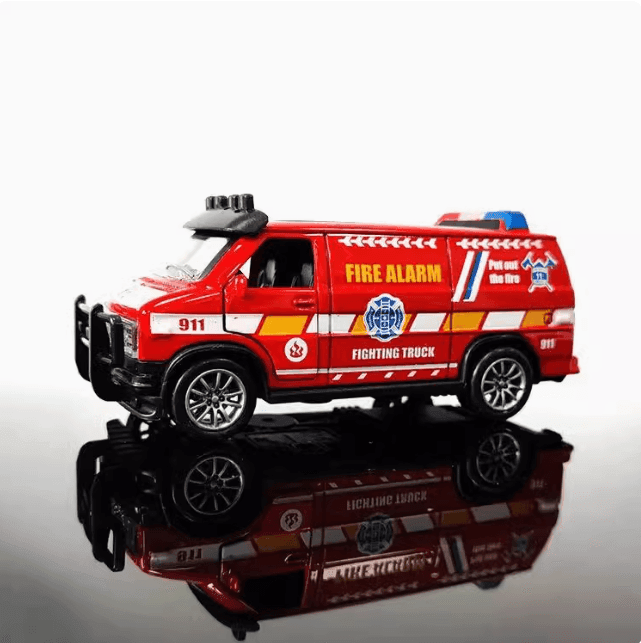 Van Police Car Alloy Toy - Simulation Model with Pull-Back Action - ClubOn
