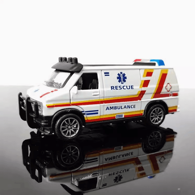 Van Police Car Alloy Toy - Simulation Model with Pull-Back Action - ClubOn