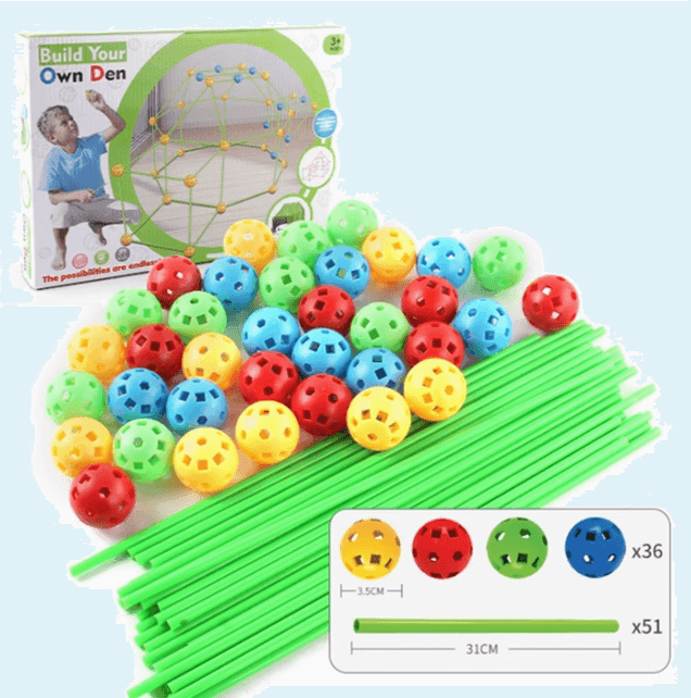 Kid Indoor & Outdoor Building Blocks Tent – Creative Play Set for Kids - ClubOn