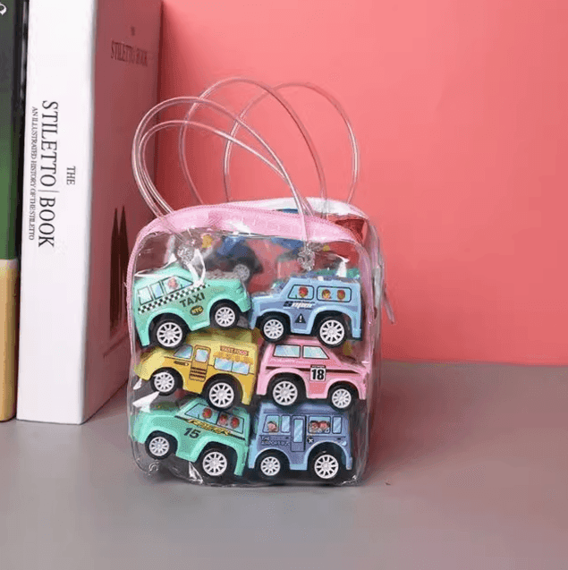 Pull Back Car Toy Set – Fire Truck, Compact Car & Engineering Vehicle - ClubOn