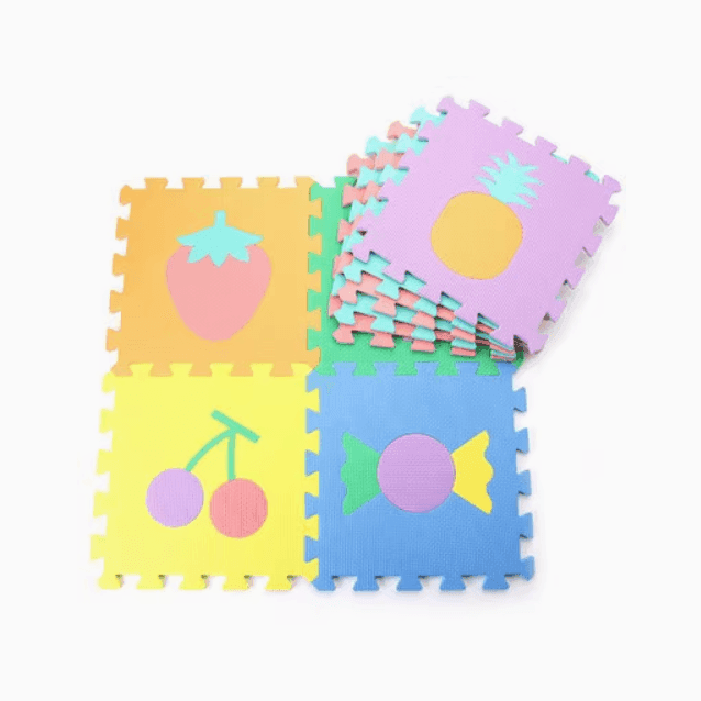 Number, Animal & Fruit Pattern Baby Play Mat Puzzle 30x30cm - ClubOn