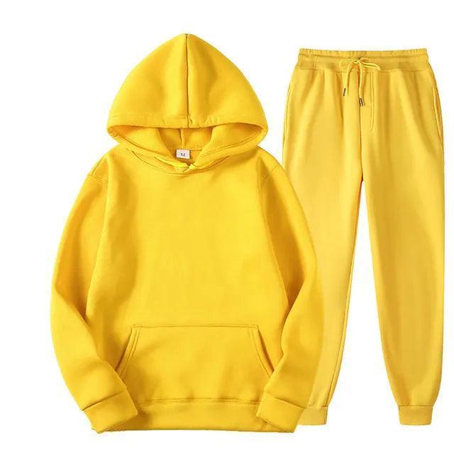 Men's Hooded Tracksuit Set - Sweatshirt & Drawstring Pants - ClubOn