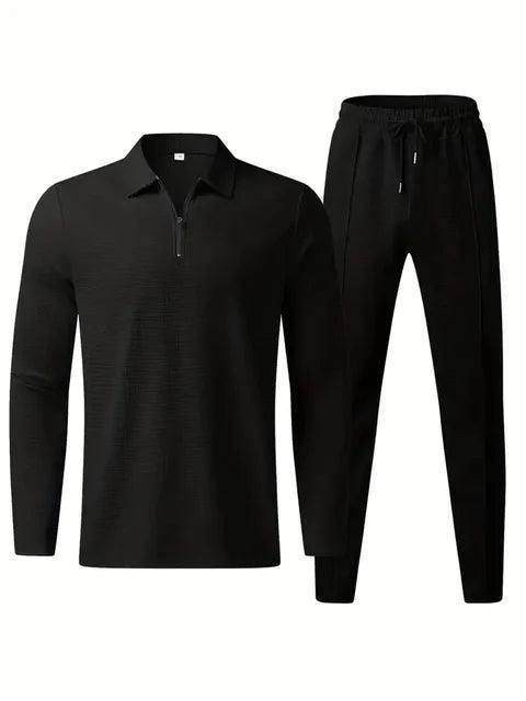 Men's Solid Color Long Sleeve T-Shirt Suit - Casual Set - ClubOn