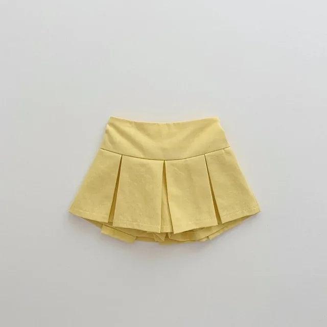 Girls' Solid Color Pleated Mini Skirt - ClubOn