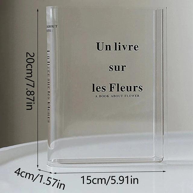 Transparent Acrylic Book Vase - Clear Hydroponic Flower Vase - ClubOn