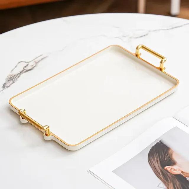 Light Luxury Rectangular Storage Tray - Cosmetic & Water Cup Organizer for Home, Hotel, or Apartment - ClubOn