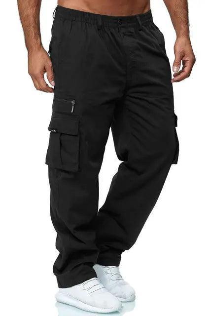Men's Multi-Pocket Workwear Pants - Casual Outdoor Loose-Fit Straight Leg Fitness Pants - ClubOn